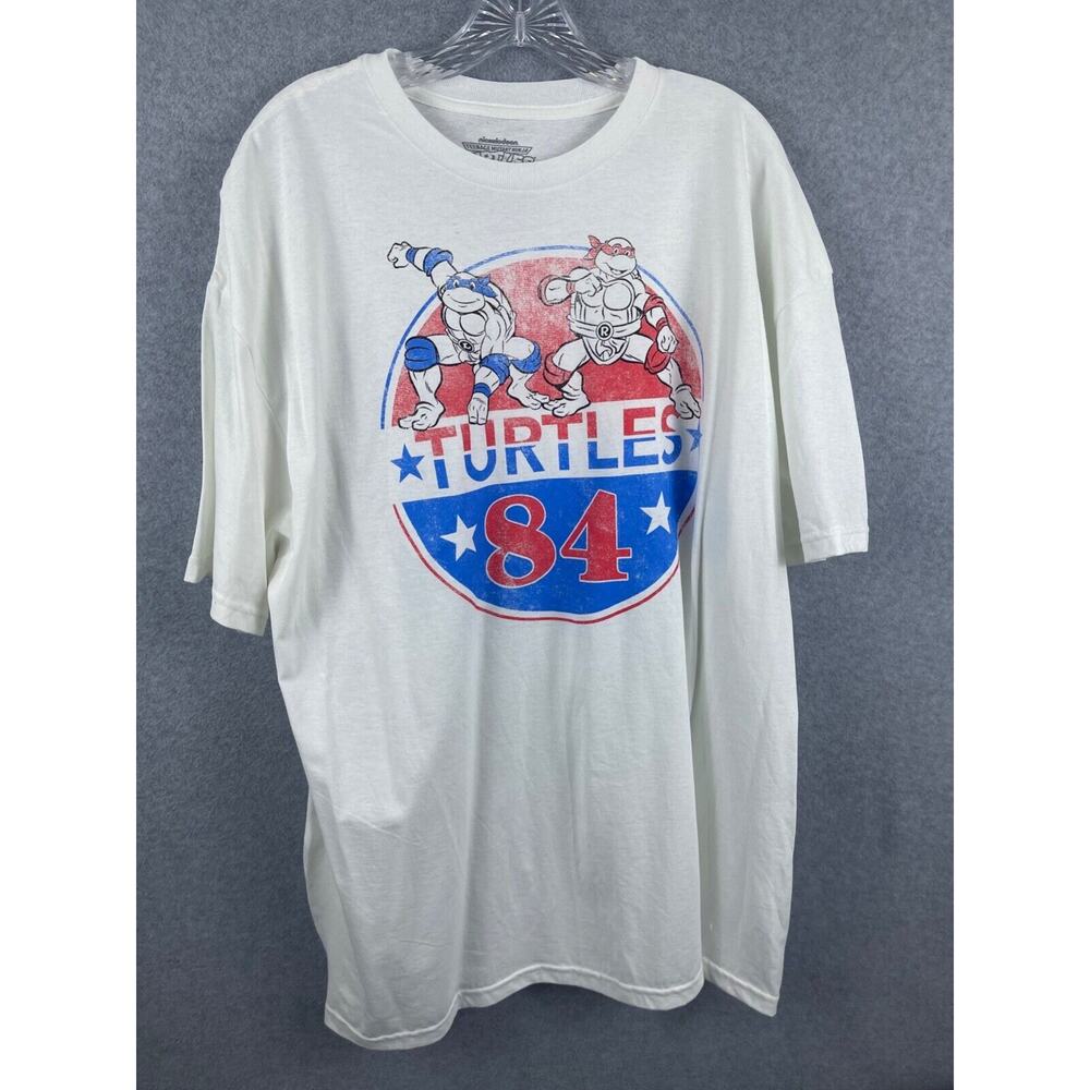 TMNT Teenage Mutant Ninja Turtles 84 Shirt Mens 2XL White Short Sleeve Retro Tee